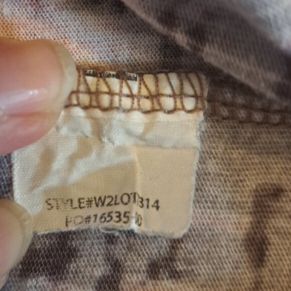 PRANA Mult Color Geometric Print Burnout Long Sleeve Crew Neck Shirt Sz L - Picture 9 of 10